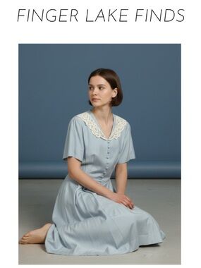 Laura Ashley Light Blue Short Sleeved Dress, 12